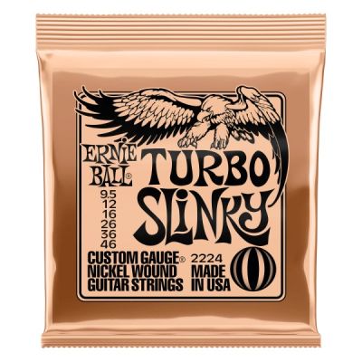 Ernie Ball P02224 Turbo Slinky Nickel Wound Electric Guitar Strings .0095-.046