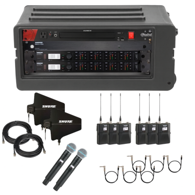 Shure ULXD 8CH pack (6) body pack & (2) handheld Beta5A