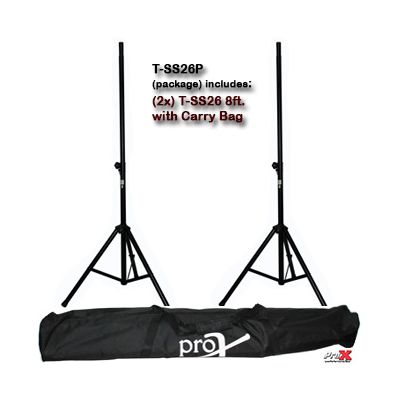 Prox PRTSS26P 8' (96") All Metal Speaker Stand Set of 2 W/Carrying Case