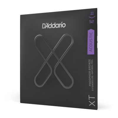 D'Addario XTAPB1152 XT Phosphor Bronze Acoustic Guitar Strings, Custom Light, 11-52