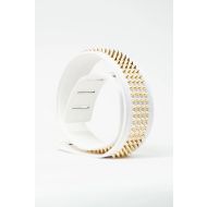 Alucinico Gold Studded White Leather Strap