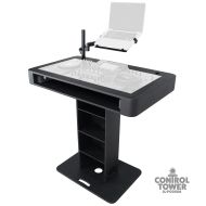 Prox PRXZFDJCTBL Control Tower DJ Podium for Pioneer DDJ-REV7 XDJ-XZ DDJ-1000 RANE One - Black Finish