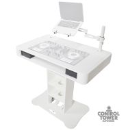 Prox PRXZFDJCTW Control Tower DJ Podium for Pioneer DDJ-REV7 XDJ-XZ DDJ-1000 RANE One - White Finish