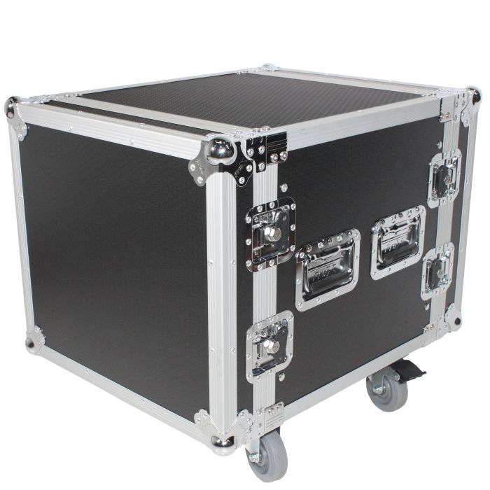 Prox PRT10RSP24W 10U Space Shockproof Amp Rack ATA Flight Case 24 In Depth W-Casters