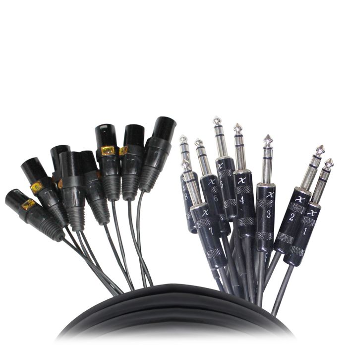 Prox PRXC8SXF10 10' Ft High Performance 8-Channel Snake Cable XLR-F to 1/4" TRS Balanced Audio Cable