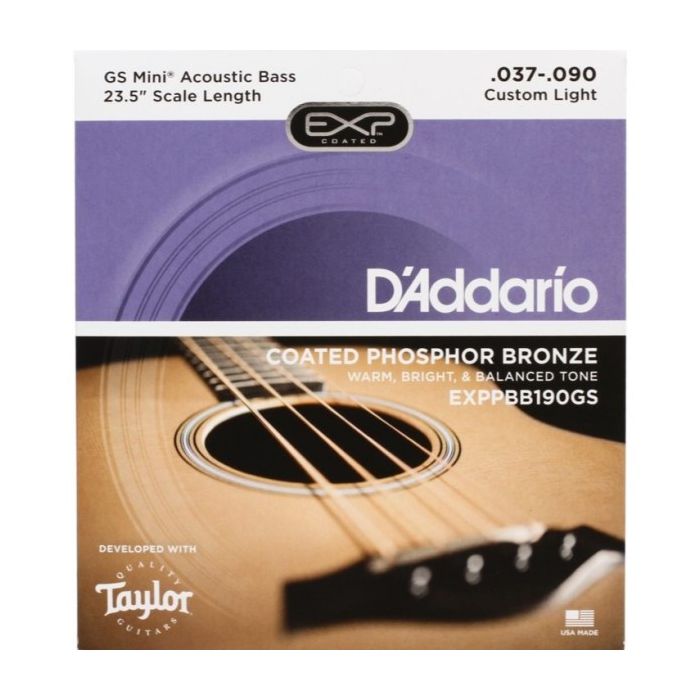 D'Addario EXPPBB190GS GS Mini Acoustic Bass Coated Phosphor Bronze 23.5 Scale Acoustic Bass .037-.090