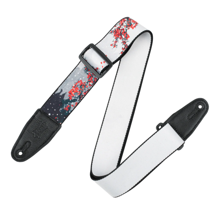 Levy's Polyester Guitar Strap - Cherry Blossoms & Snow