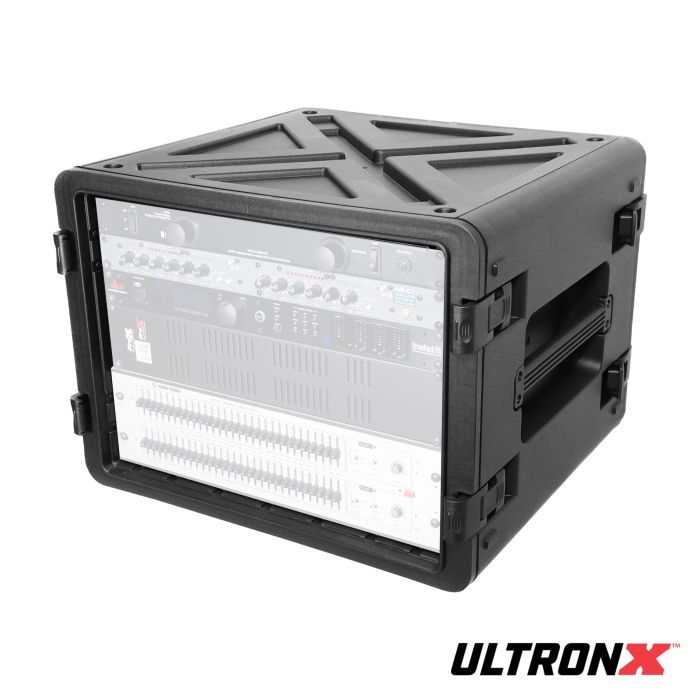 Prox PRXM8U UltronX Watertight 8U Rack Space Molded Plastic Case - 18" Depth Front Rail to Rail