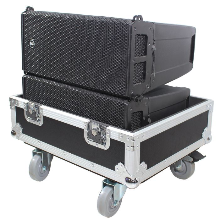 Prox PRXRCFHDL6ALAX2W Line Array Flight Case for 2 RCF HDL6-A HDL26-A Speakers W/Wheels