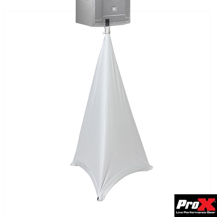 Prox PRXSP2SCW Lycra Cover Scrim for Speaker Tripod or Lighting Stand  2 Sided - White