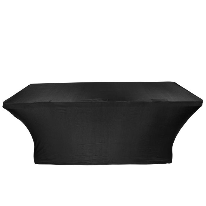 Prox PRXST6BL 6 Ft. Open Back Spandex Table Cover Scrim - Black