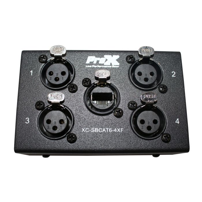 Prox PRXCSBCAT64XF 4 Channel XLR-F CAT6 Audio/DMX Portable Snake Box