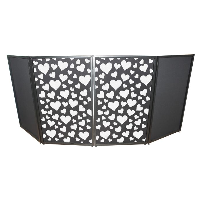 Prox PRXFSPHEARTSX2 Hearts Pattern Facade Enhancement Scrims - White Hearts on Black | Set of Two