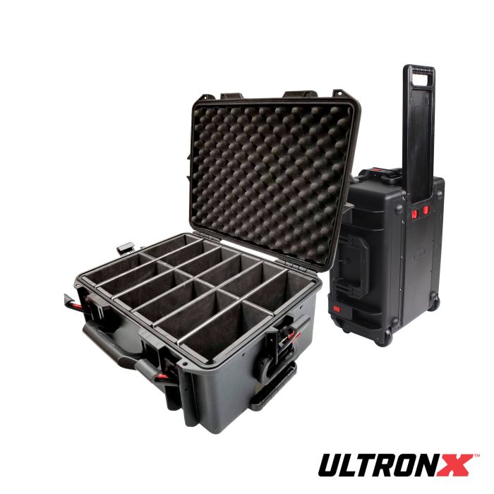 Prox PRXMMAXI12 UltronX Watertight Case for 12 ApeLabs MAXI Lights W-Extendable Handle and Wheels