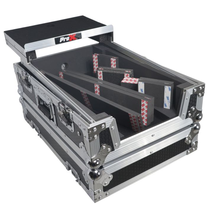 Prox PRXSM11LT ATA Flight Style Universal Road Case with Sliding Laptop Shelf for Pioneer DJM S11 RANE SEVENTY 70  SEVENTY 72 MK2