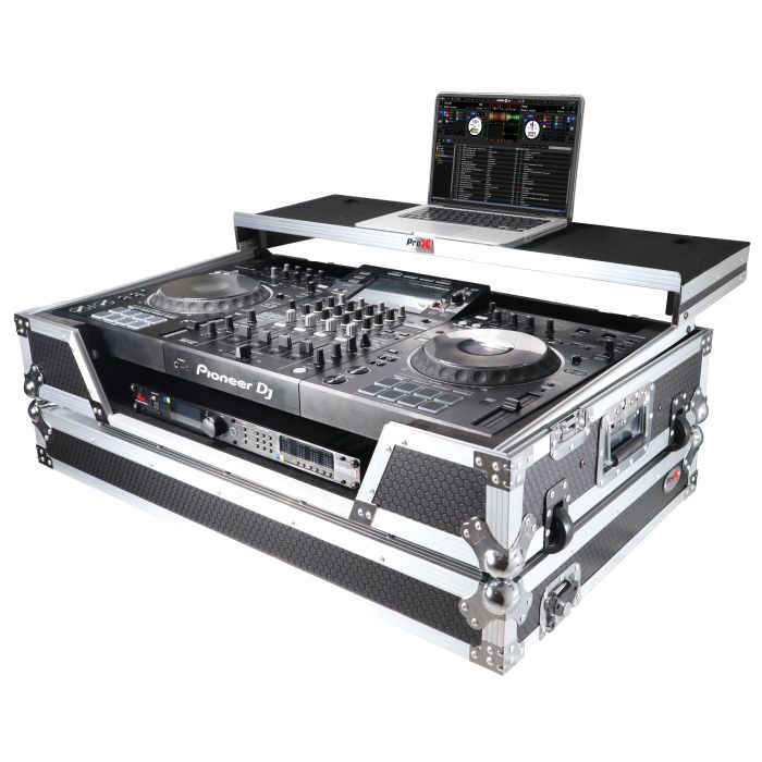 Prox PRXSXDJXZWLT ATA Flight Case For Pioneer XDJ-XZ DJ Controller with Laptop Shelf 1U Rack Space and Wheels