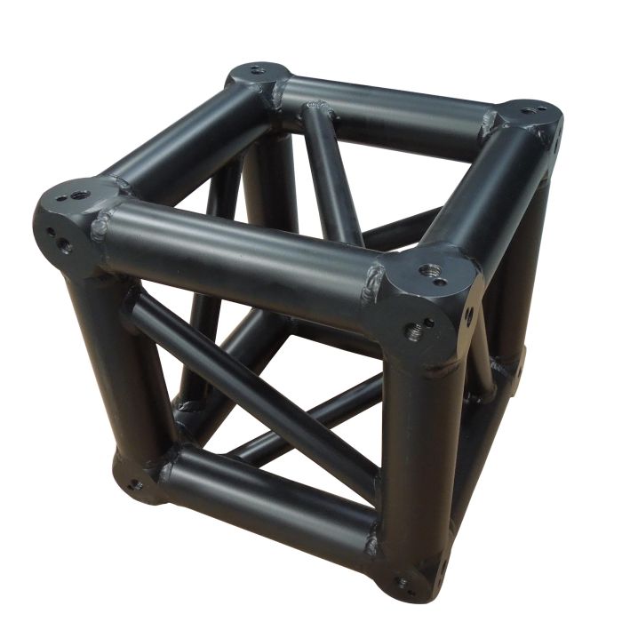 Prox PRXTJB6W4WBLK 6 Way Square Truss Junction Block - Includes 4 Way 16 Half Conical Couplers | Black Powder Coated | 3mm Wall