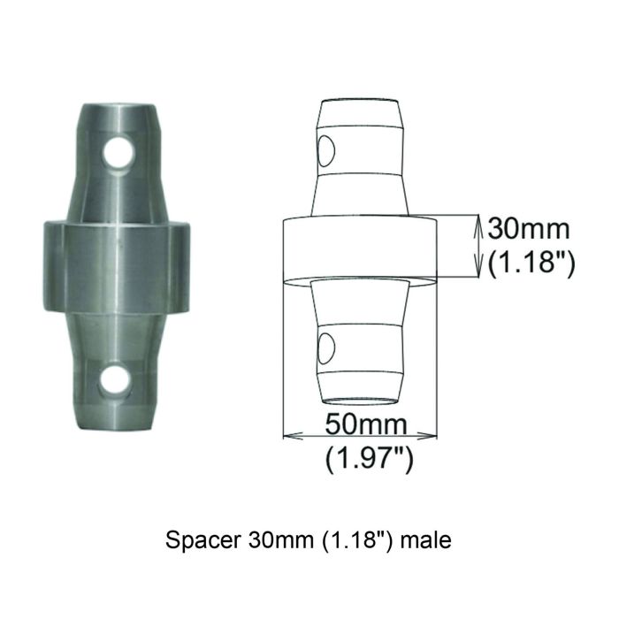 Prox PRXTSPMM30 Spacer 30mm Male Coupler