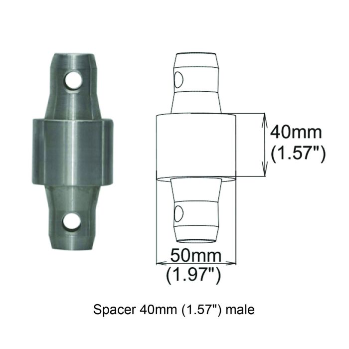 Prox PRXTSPMM40 Spacer 40mm Male Coupler