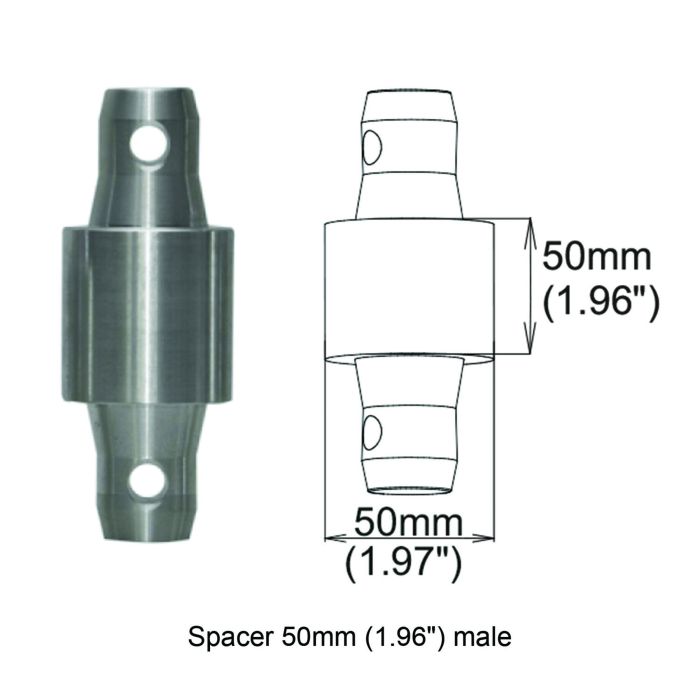 Prox PRXTSPMM50 Spacer 50mm Male Coupler